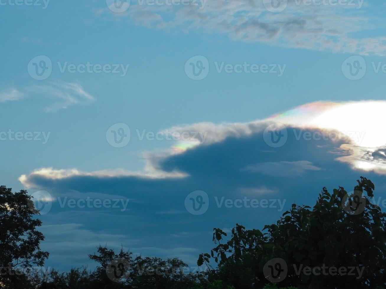 Beautiful sky in the evening before sunset in the rainy season. photo