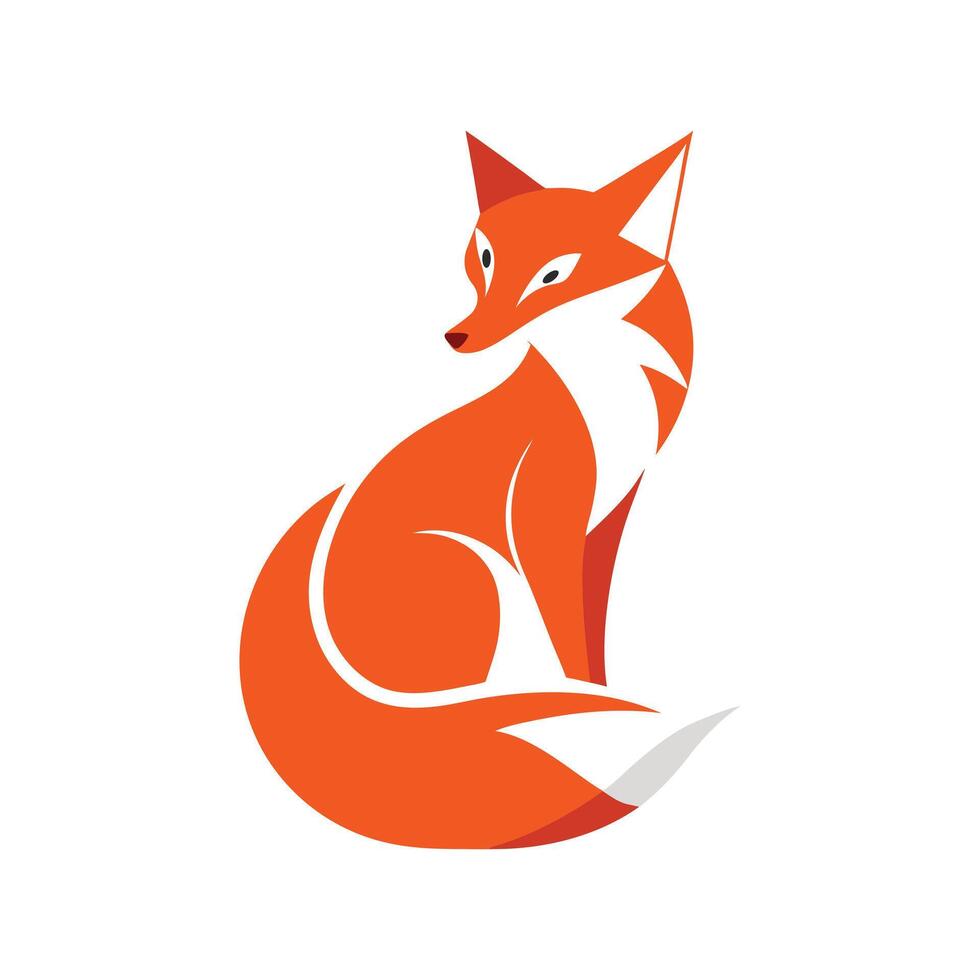 Fox Character Logo Design Illustration icon vector