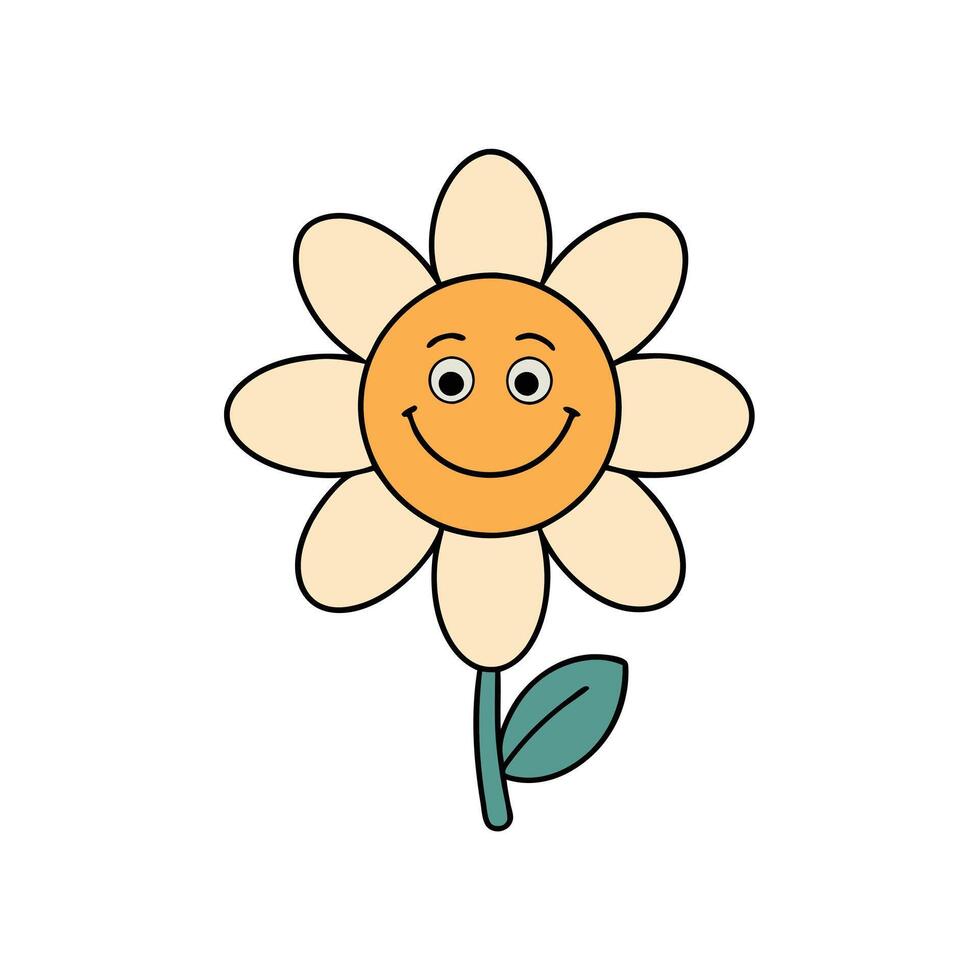 Playful Flower Art for Toddler and Kids' Books vector