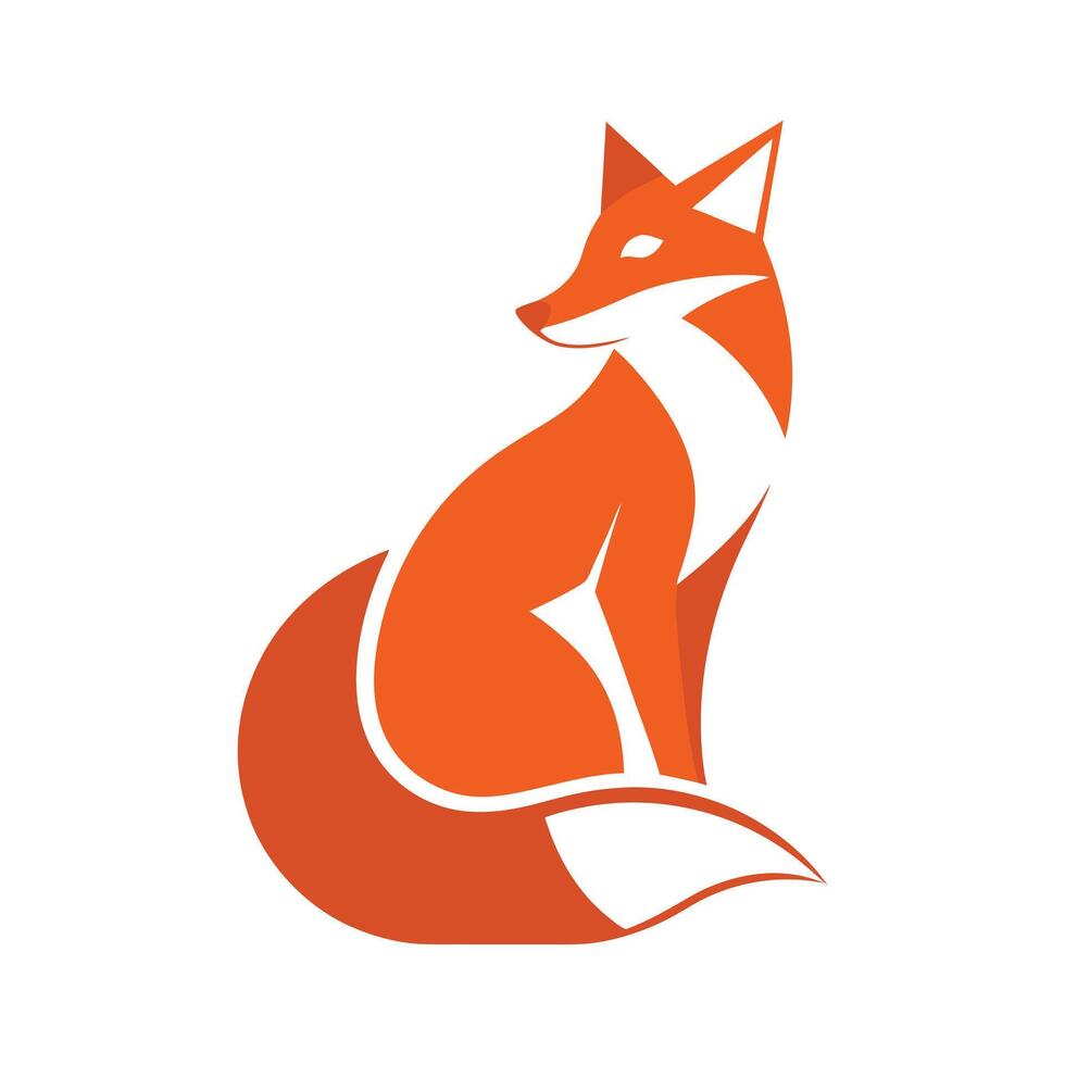 Fox Character Logo Design Illustration vector