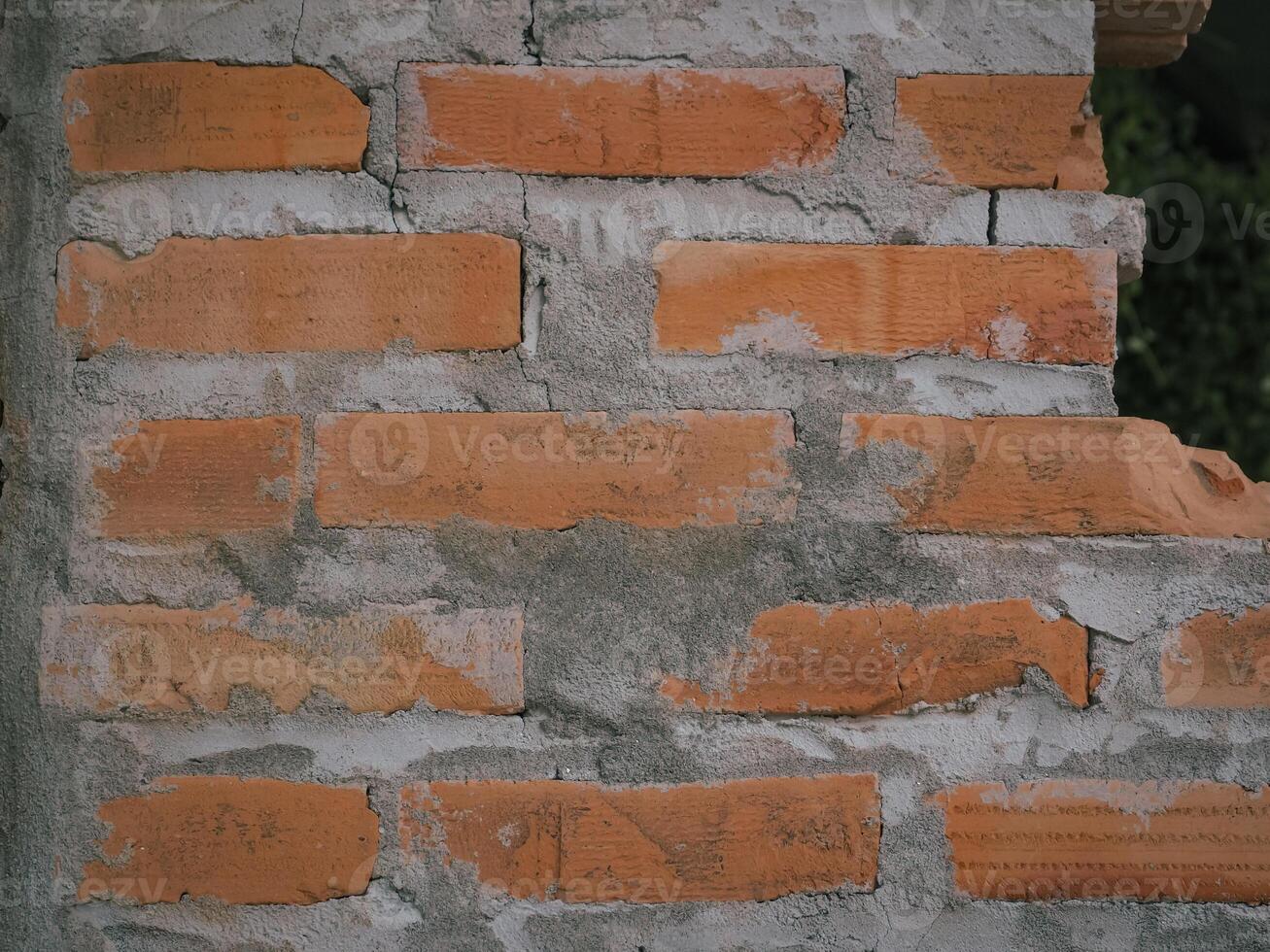 Old orange brick texture vintage wall for background photo
