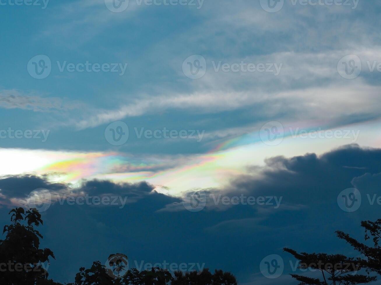 Beautiful sky in the evening before sunset in the rainy season. photo