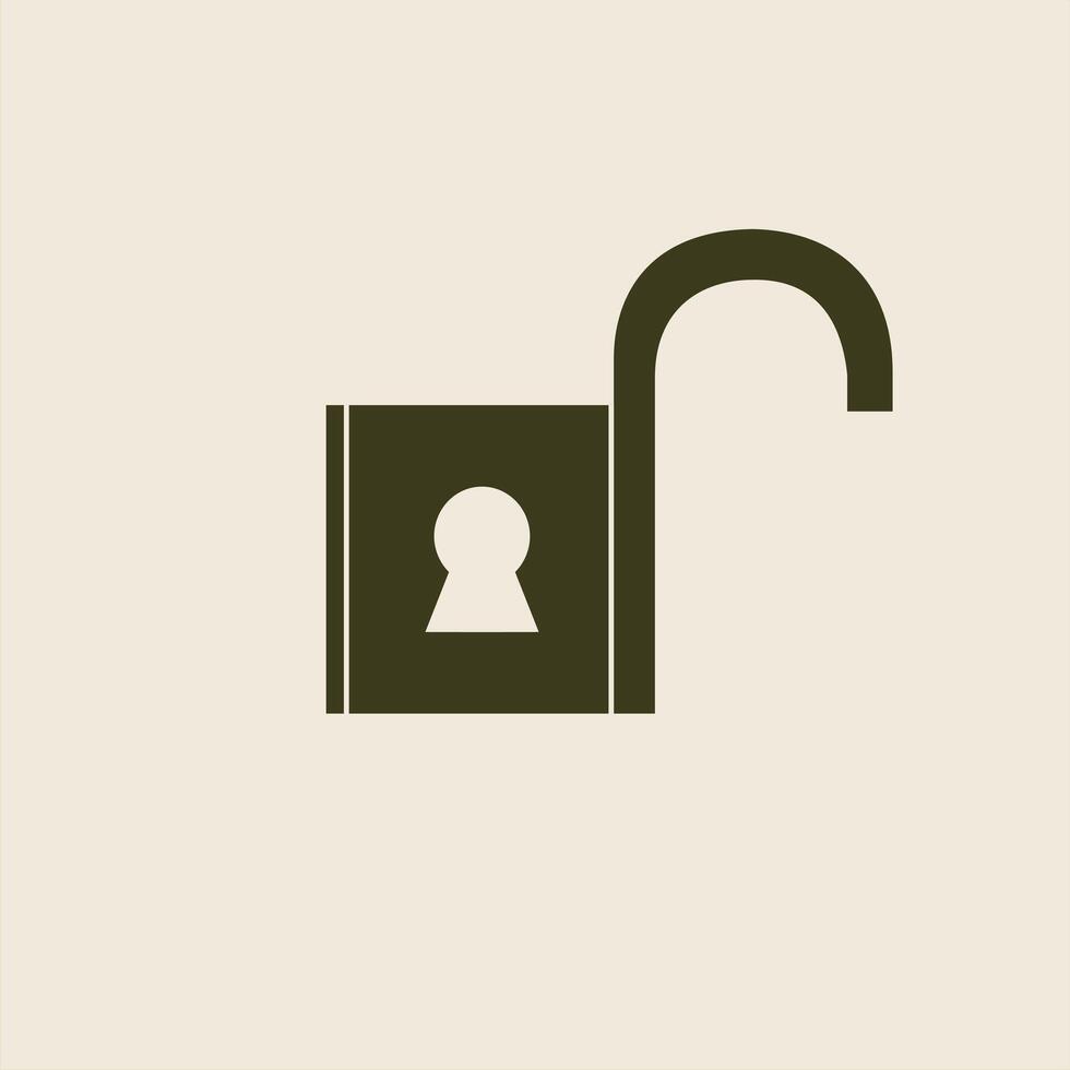 secure padlock black solid icon with modern design. flat style for graphic design template. vector