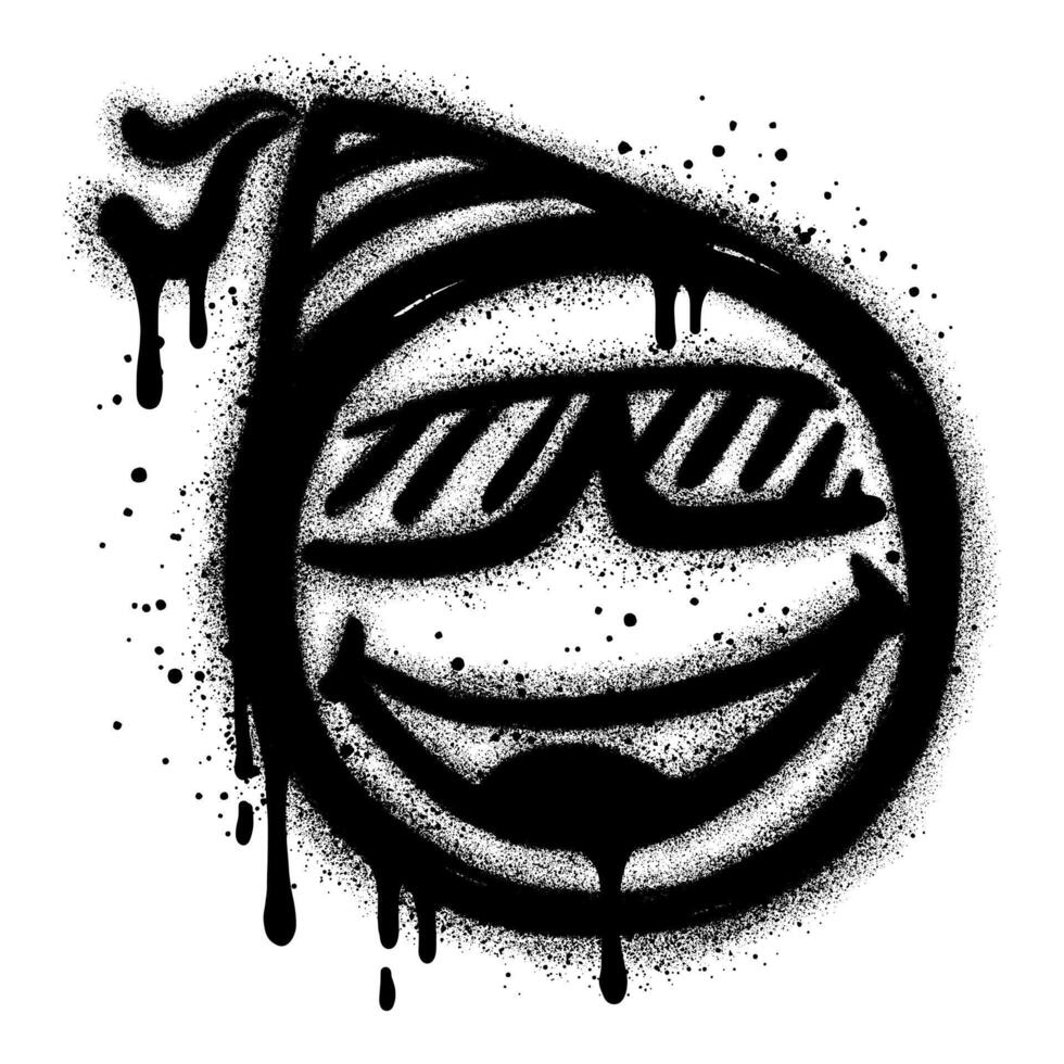 spray painted party emoji graffiti vector
