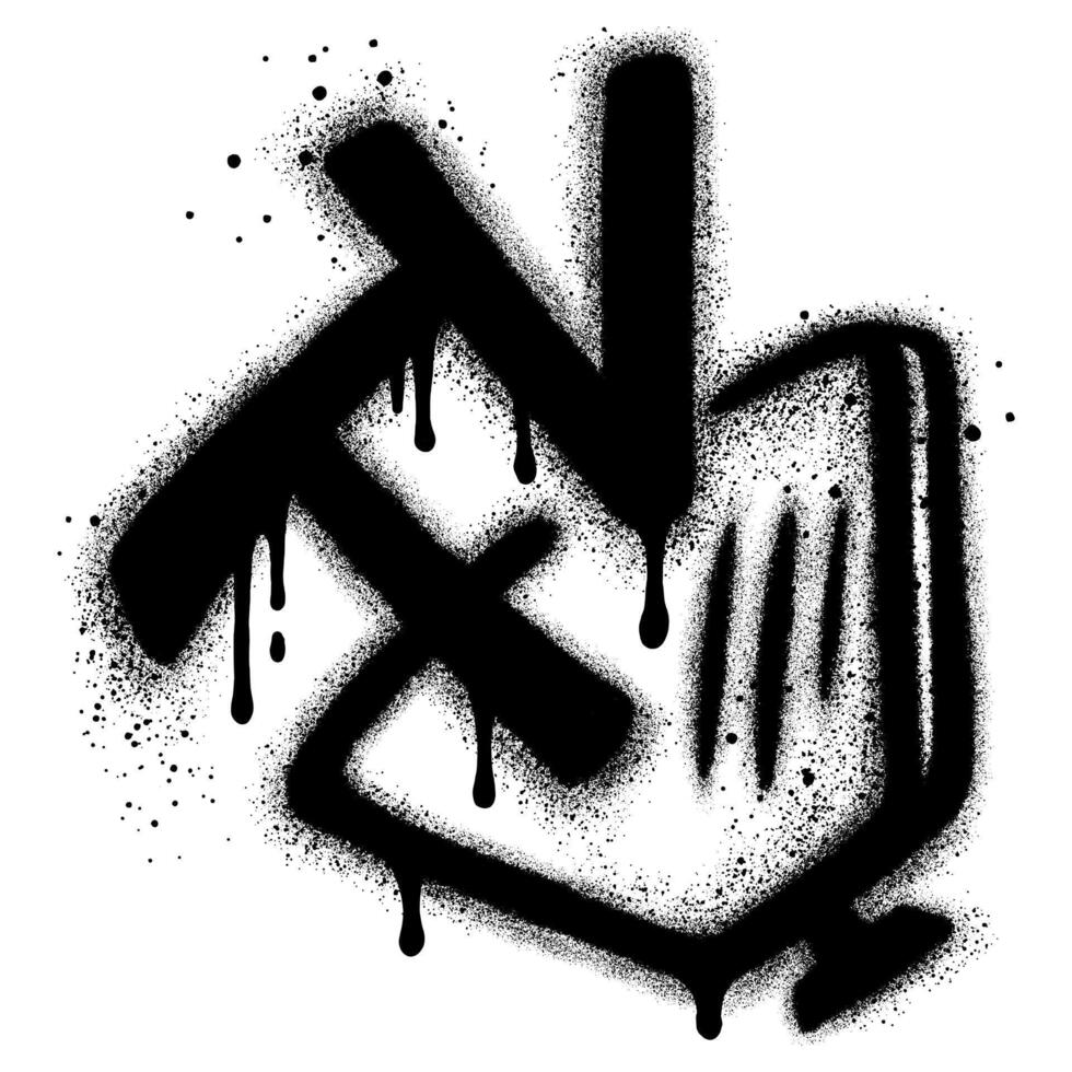 TV graffiti with black spray paint. vector