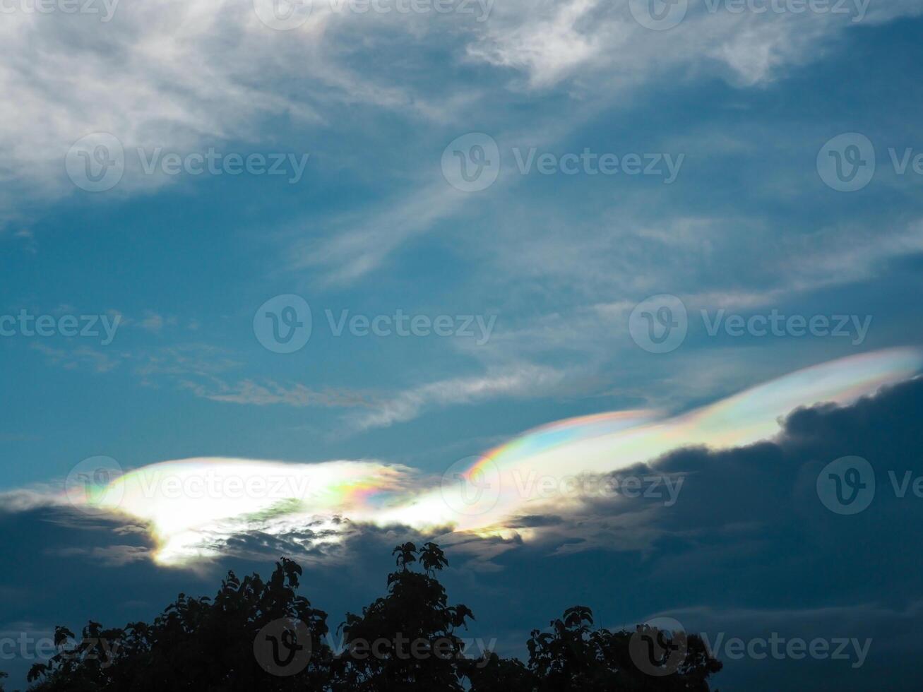 Beautiful sky in the evening before sunset in the rainy season. photo