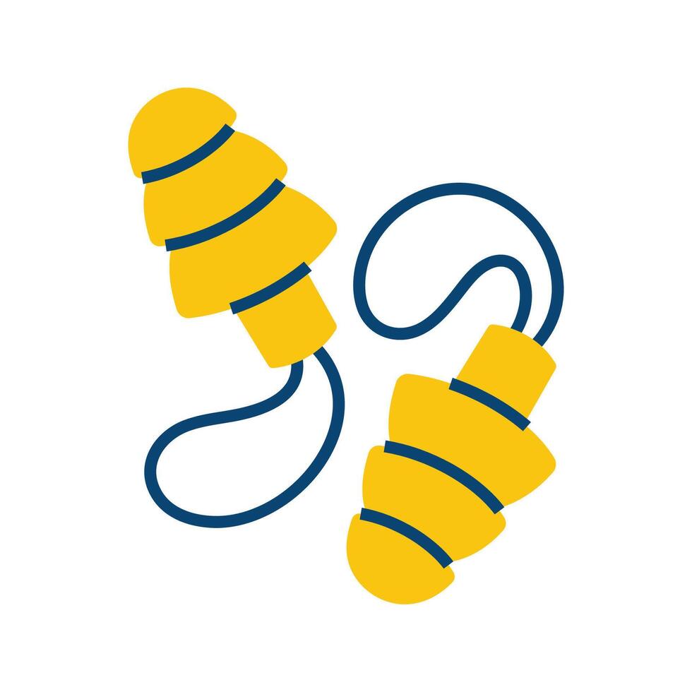 Earplugs for sleep. Item for bedtime. Improving sleep and treating insomnia vector