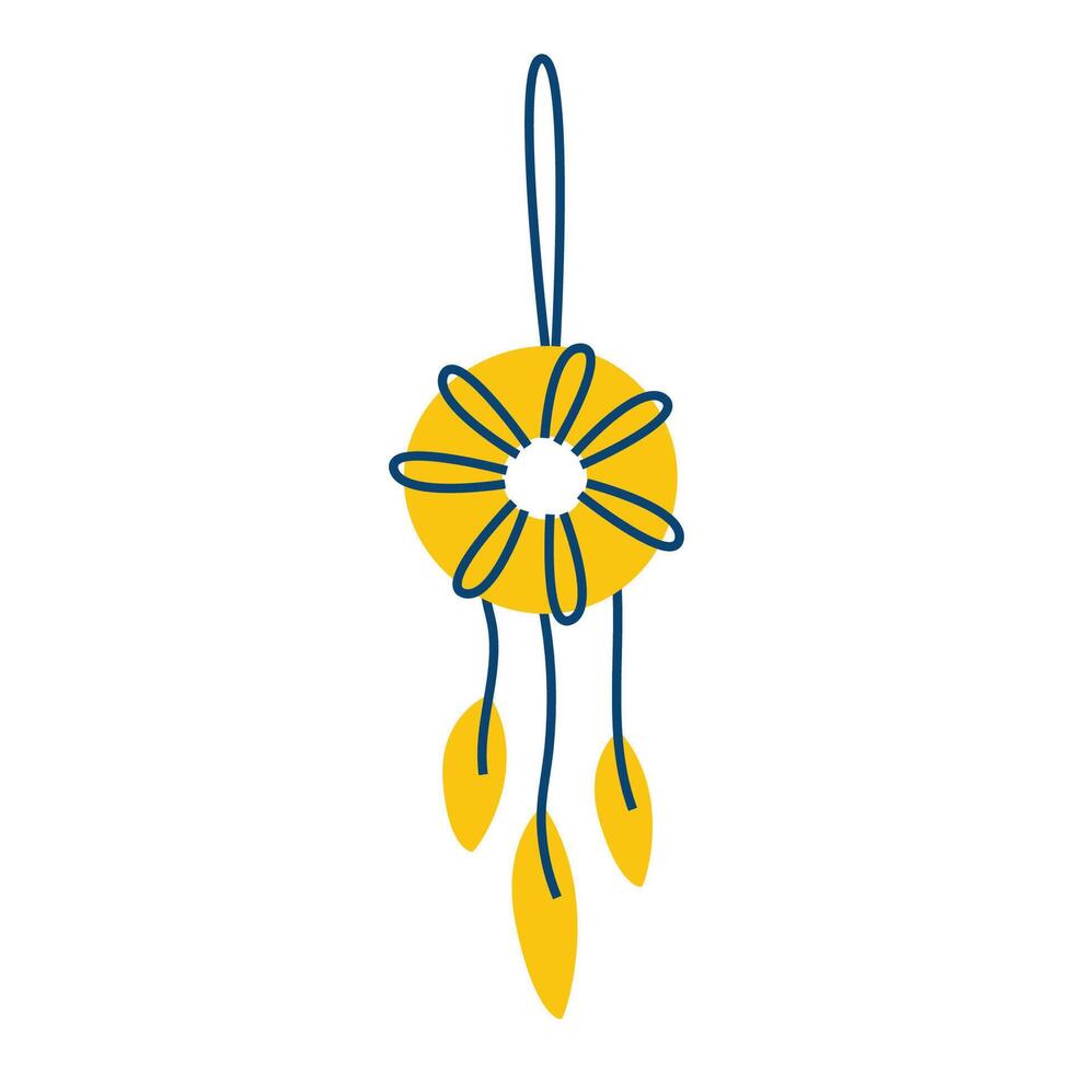 Decorative dream catcher. Item for bedtime. Improving sleep and treating insomnia vector