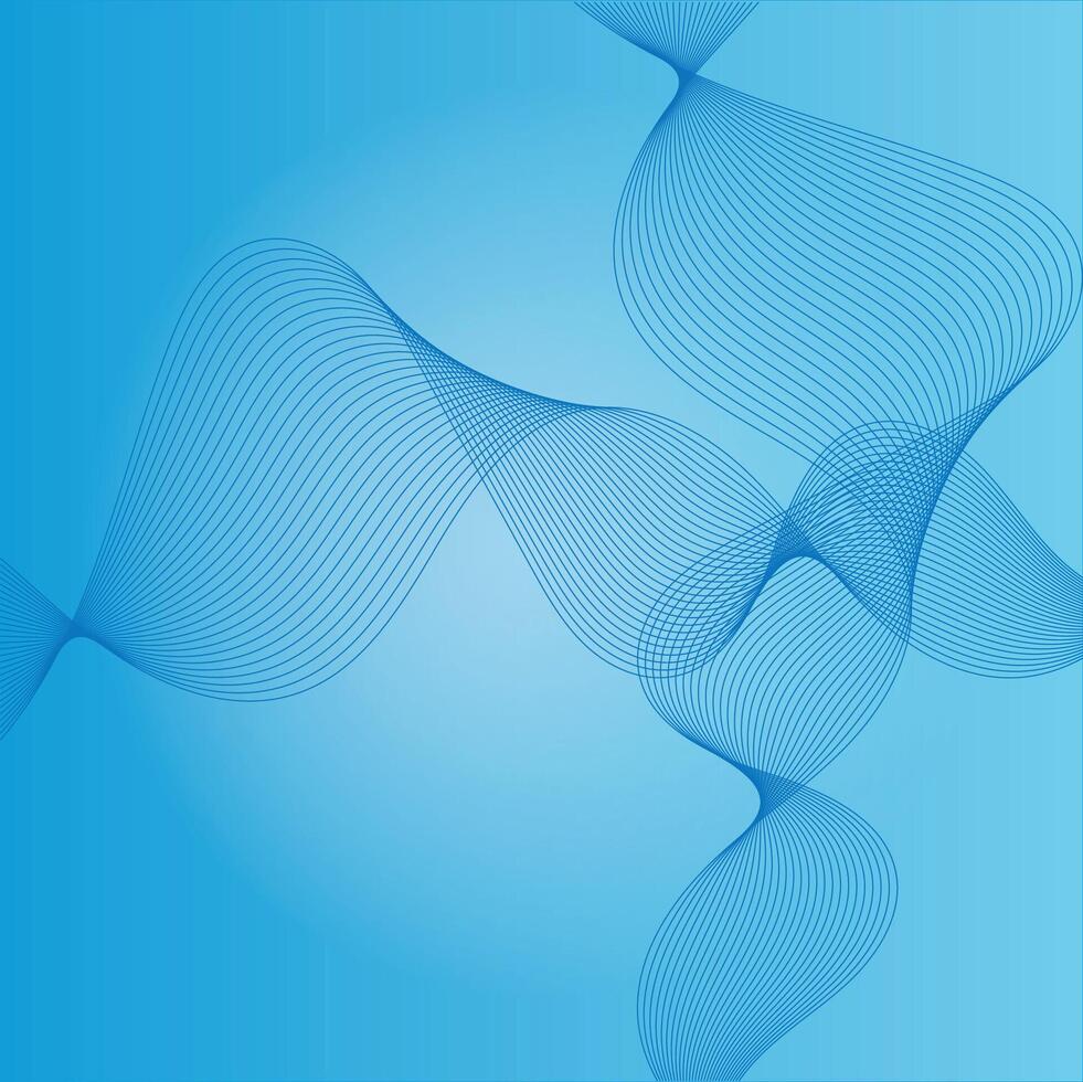 Illustration of an abstract sine wave pattern on a blue gradient background. vector