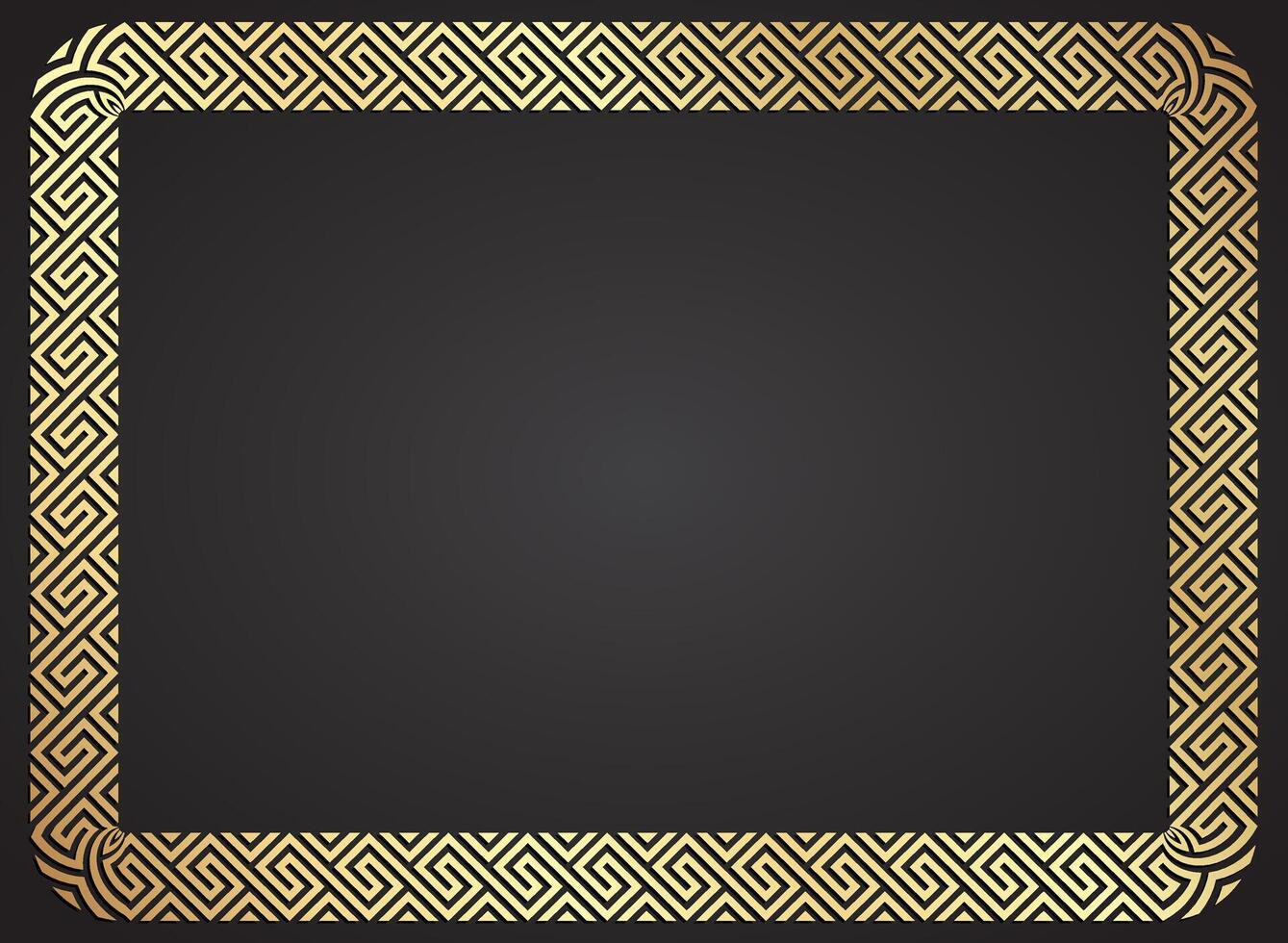 geometric ornament decorative gold frame background vector