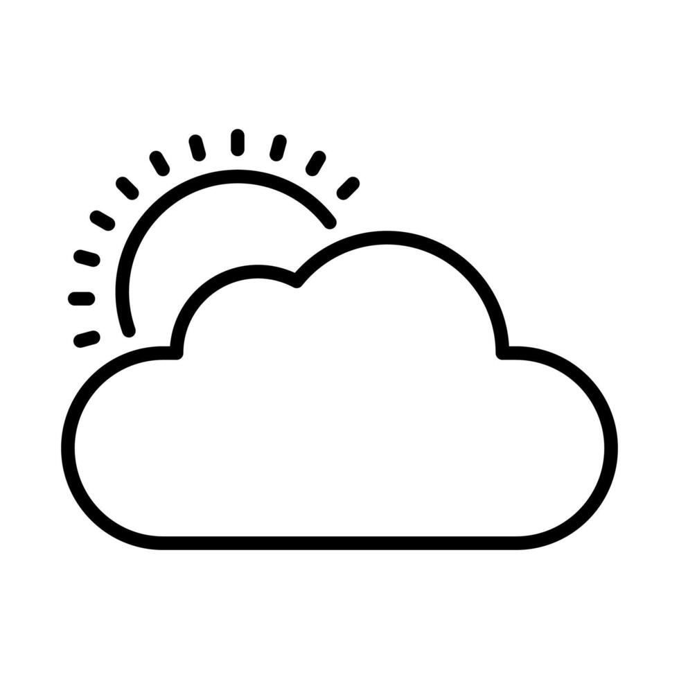 Partly cloudy weather icon vector
