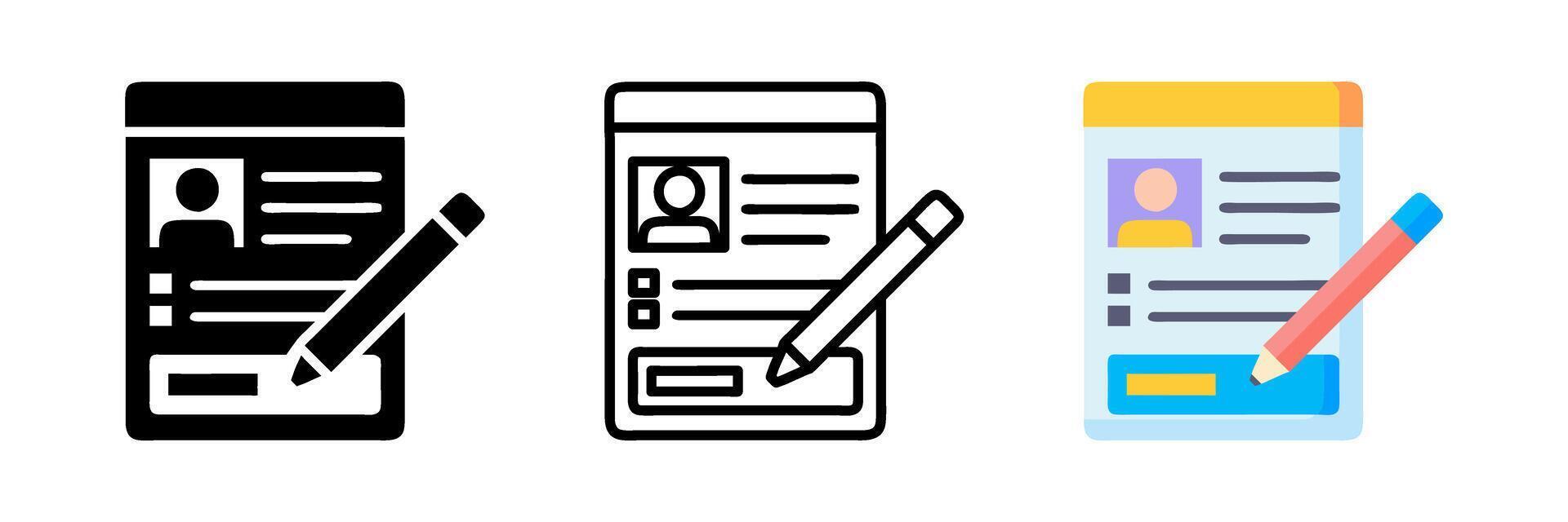 Registration icon. Black illustration isolated on white background for graphic and web design. vector