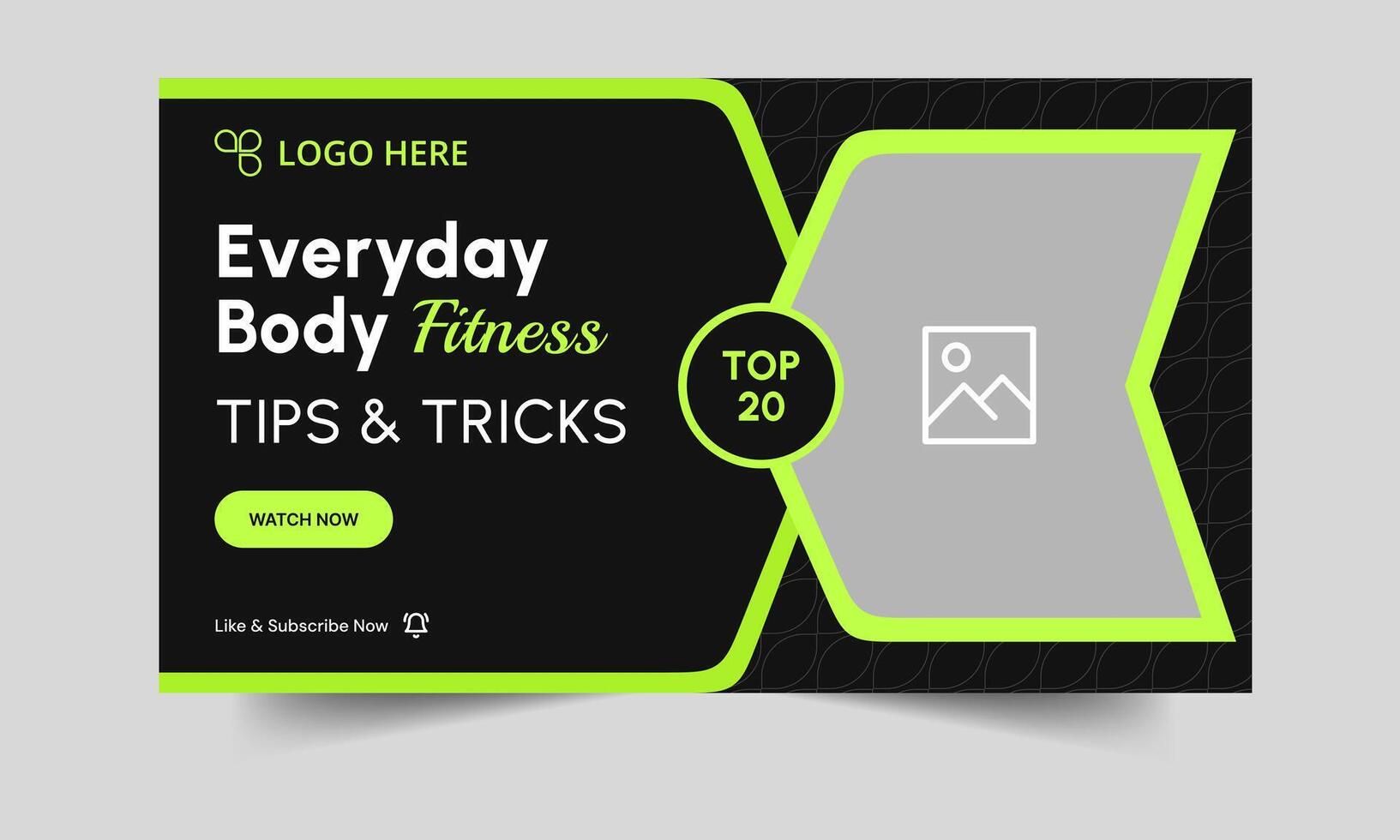Body fitness unique tips and tricks cover banner design, workout plan techniques, editable eps 10 file format vector
