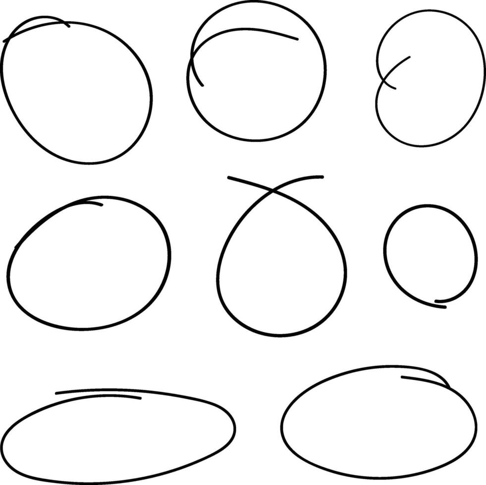 Hand Drawn Circles Artistic Abstract and Sketchy Round Shapes for Creative Designs vector