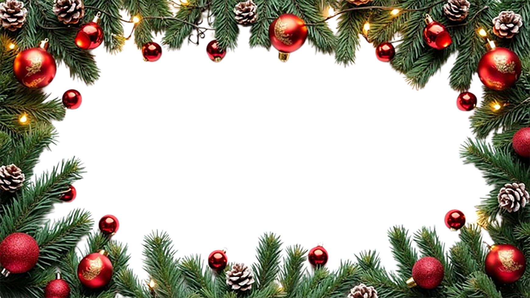 Decorative Christmas Frame with Ornaments png