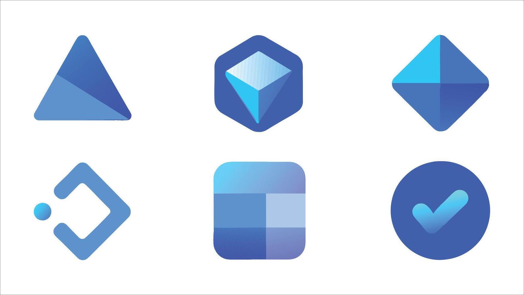 Blue Gradient Geometric Shapes Icon Design vector
