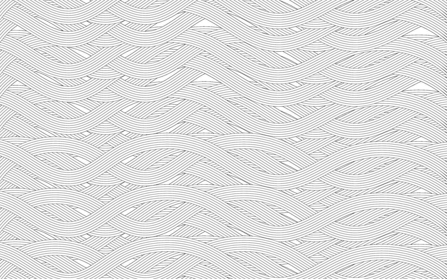 Abstract wavy lines texture, rope wave pattern vector