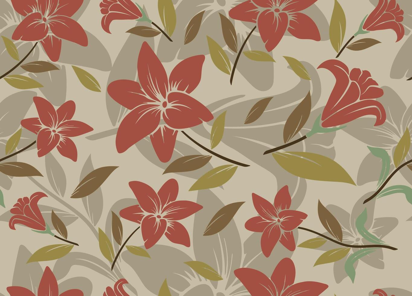 seamless floral pattern. Endless pattern can be used for ceramic tile, wallpaper, linoleum, web page background. Art floral seamless pattern. vector