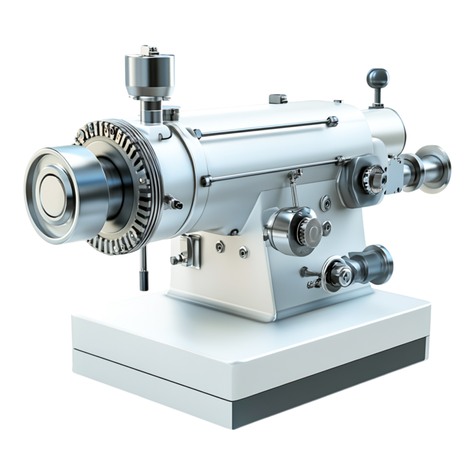 Retro White Mechanical Sewing Machine Design png