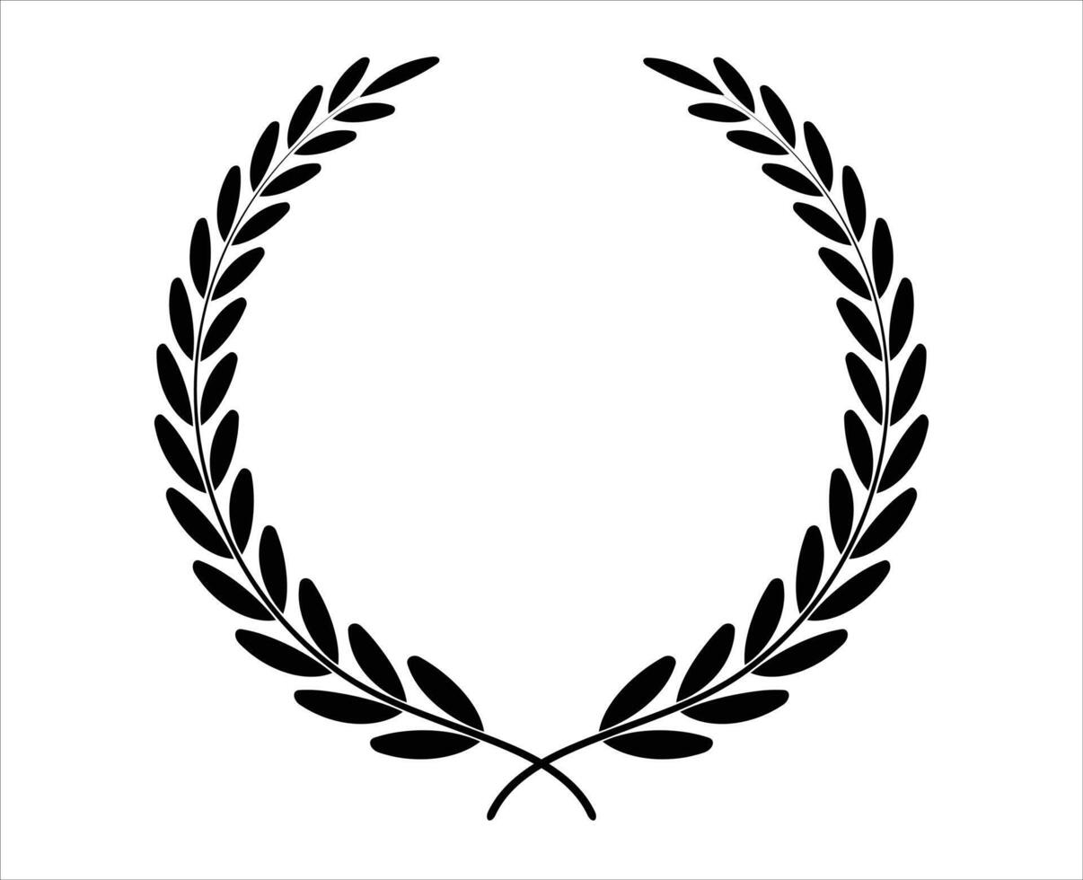 Black round leaf stalks for use in winner's trophies vector