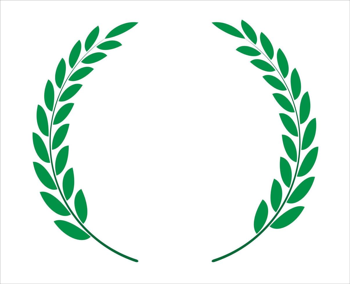 Green round leaf stalks for use in winner's trophies vector