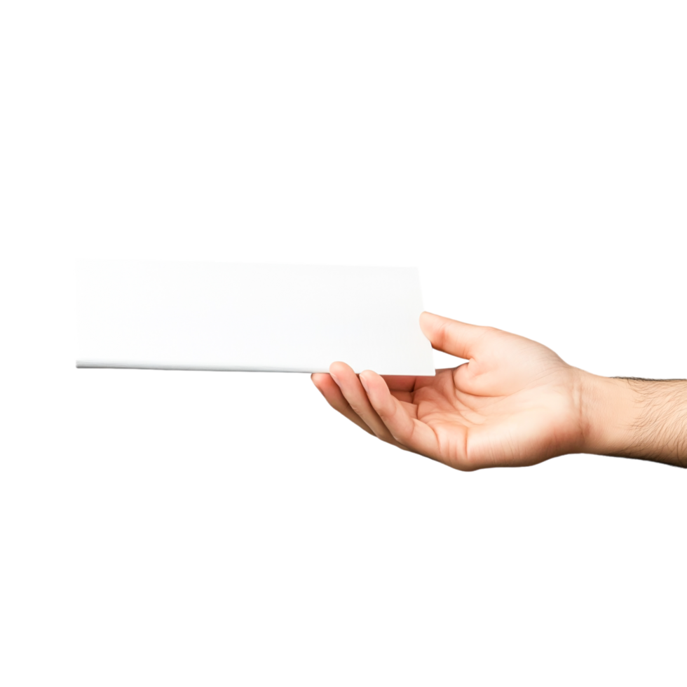 Empty White Rectangle Held in Hand png