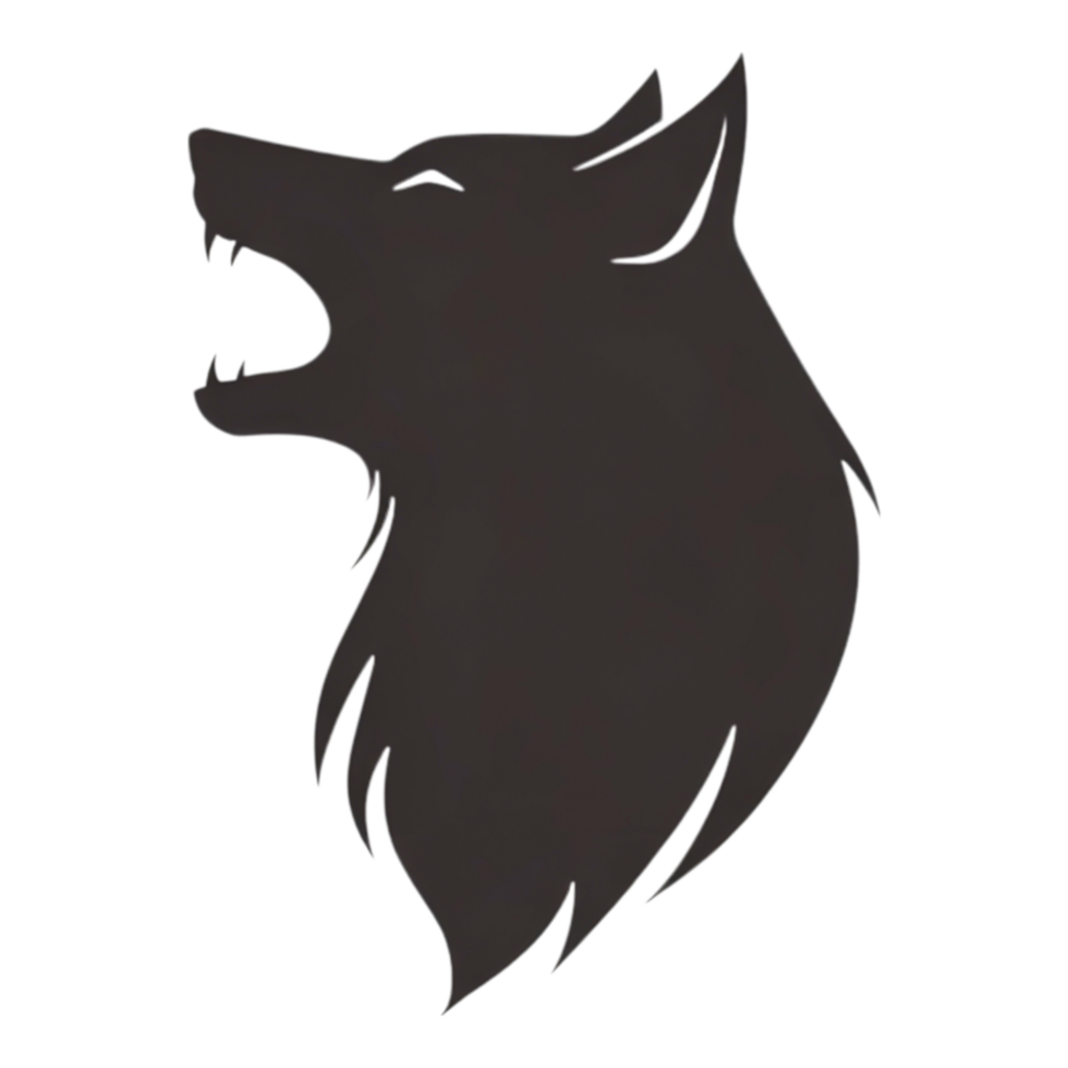 Fierce Wolf Silhouette for Creative Projects png