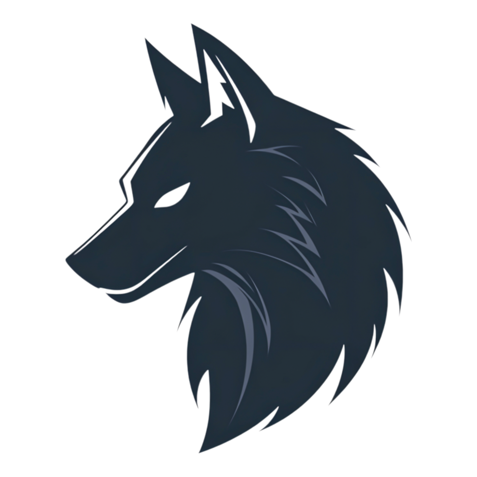 Dark Wolf Head Illustration for Creative Projects png