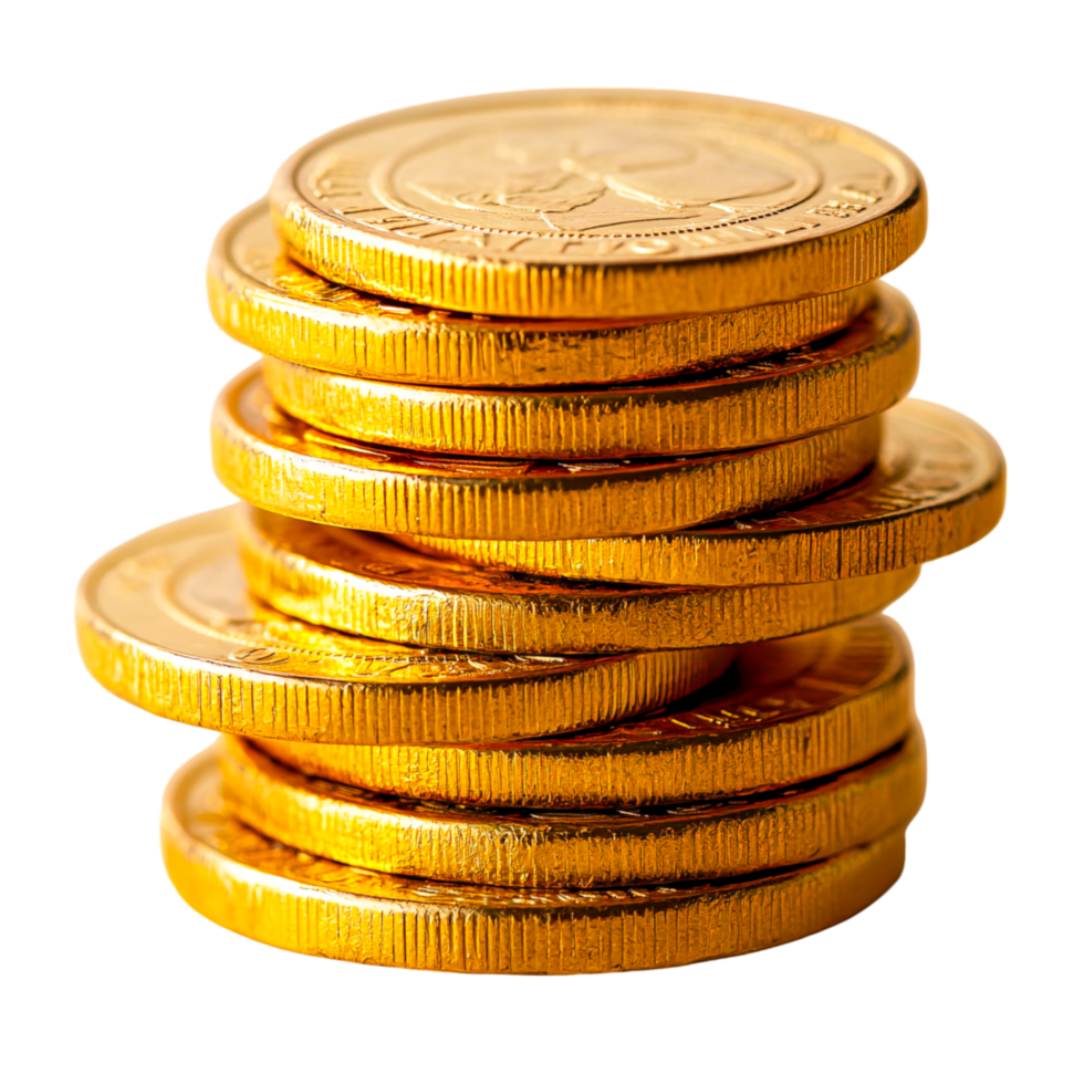 Stack of Shiny Gold Coins Isolated png