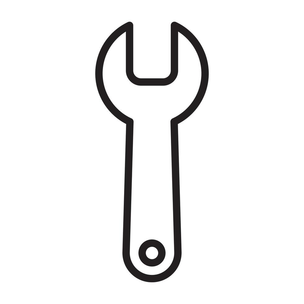 wrench line icon. vector