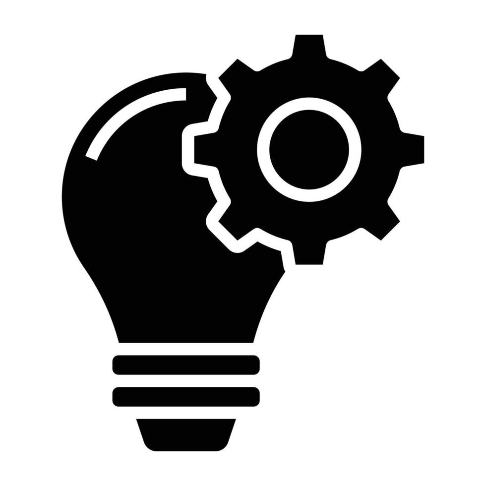 Light bulb with gear icon. vector