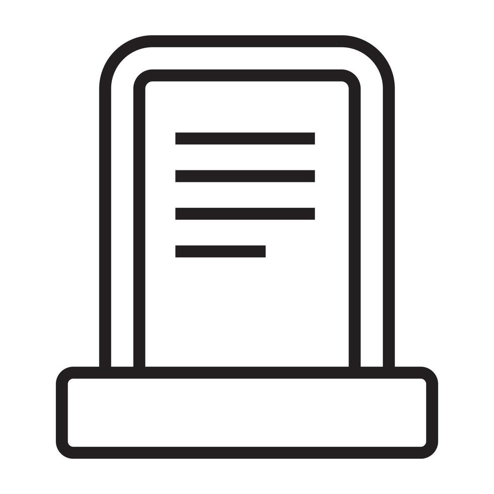 grave line icon. vector