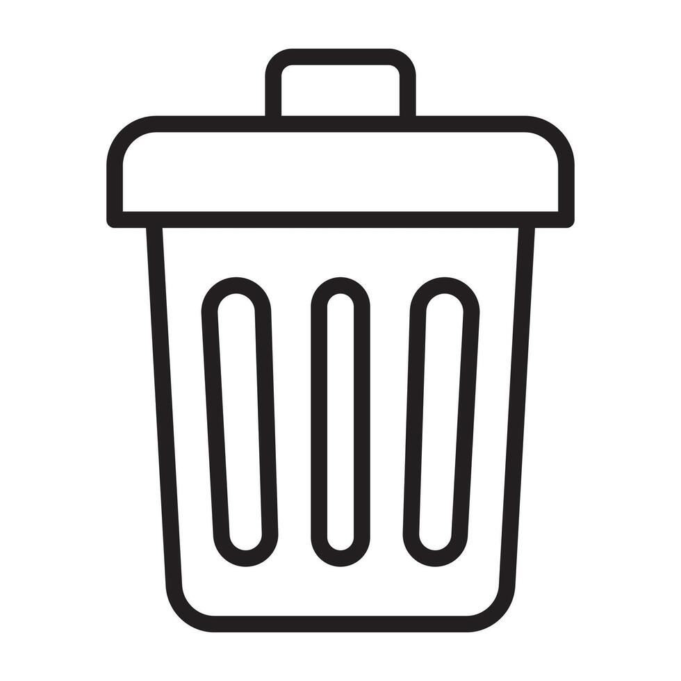 Trash can line icon. vector