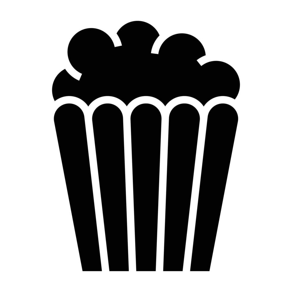 popcorn black icon. vector