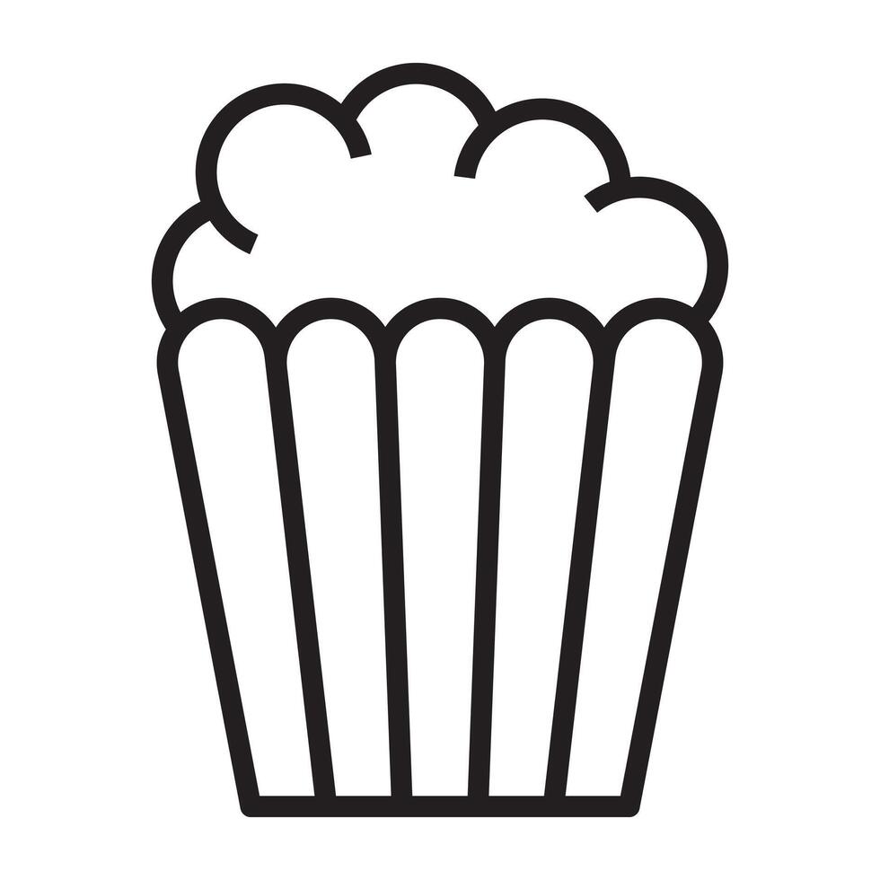 popcorn line icon. vector