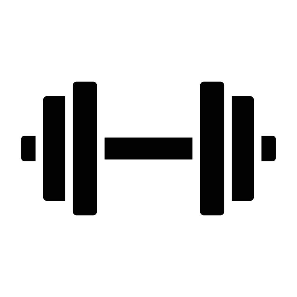 Dumbbell black icon. vector