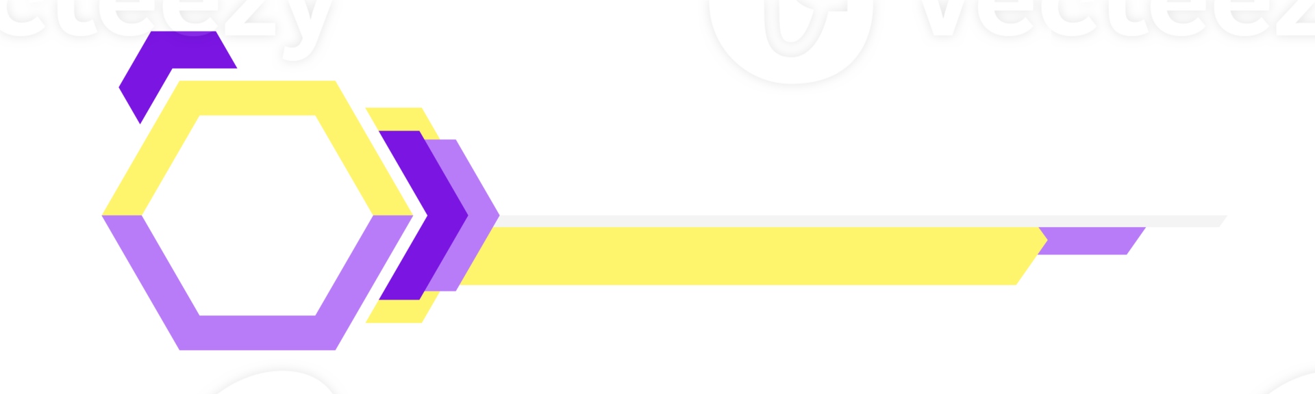 Modern futuristic purple yellow hexagon lower third design png
