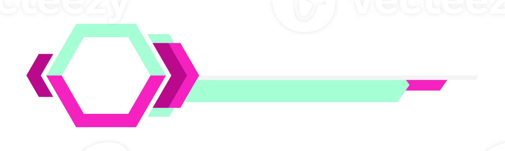 Modern futuristic colorful hexagon lower third design png