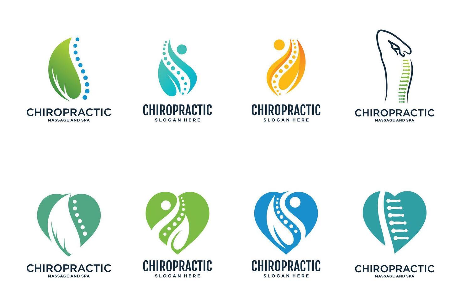 Set physiotherapy logo design templates creative concept Premium vector