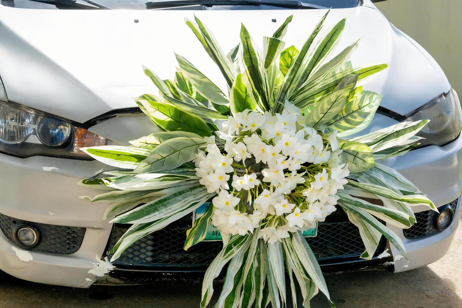 A car decorated with flowers photo