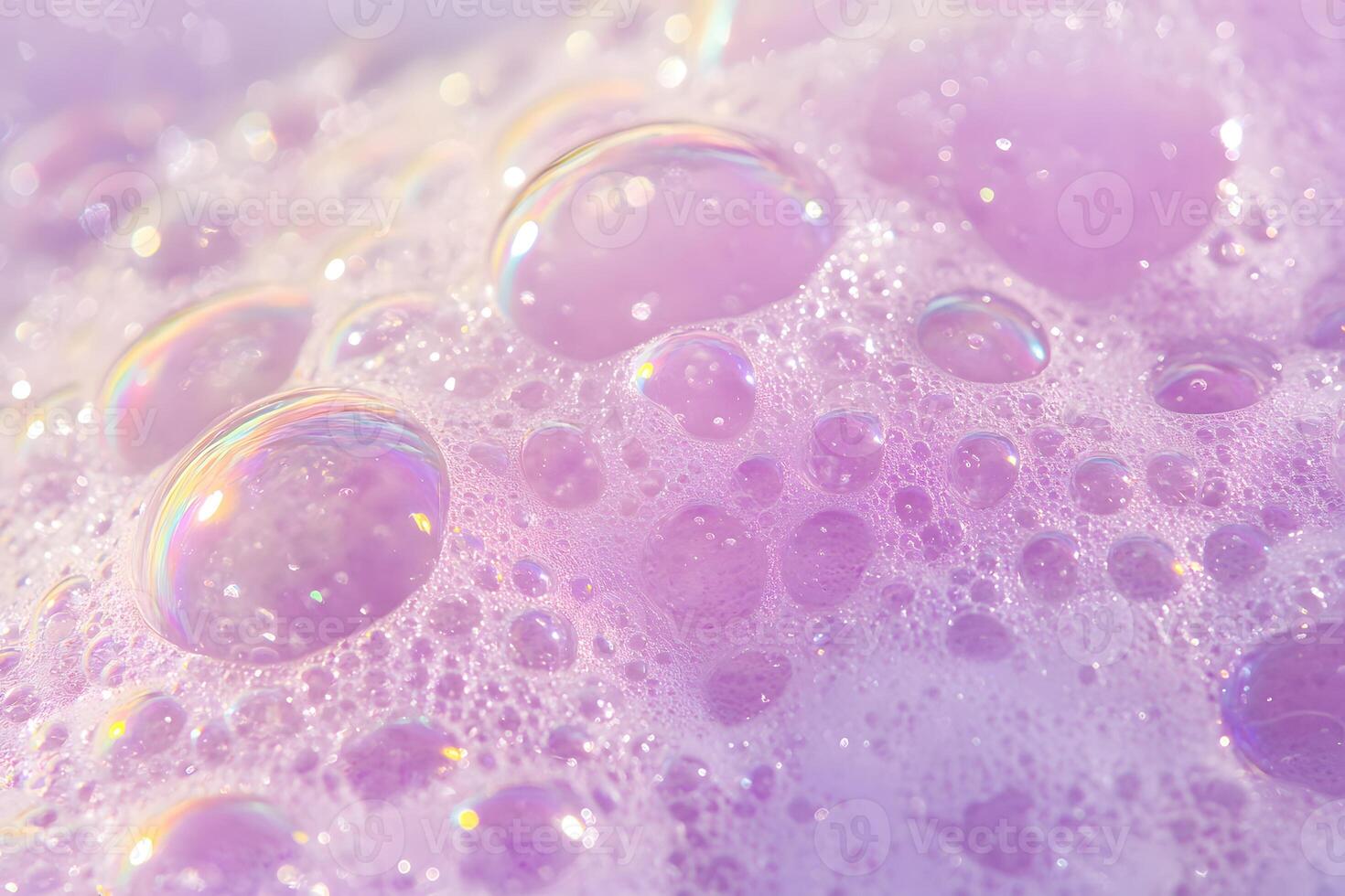 Abstract Iridescent Soap Bubbles in Macro Detail, Soft Pastel Colors photo