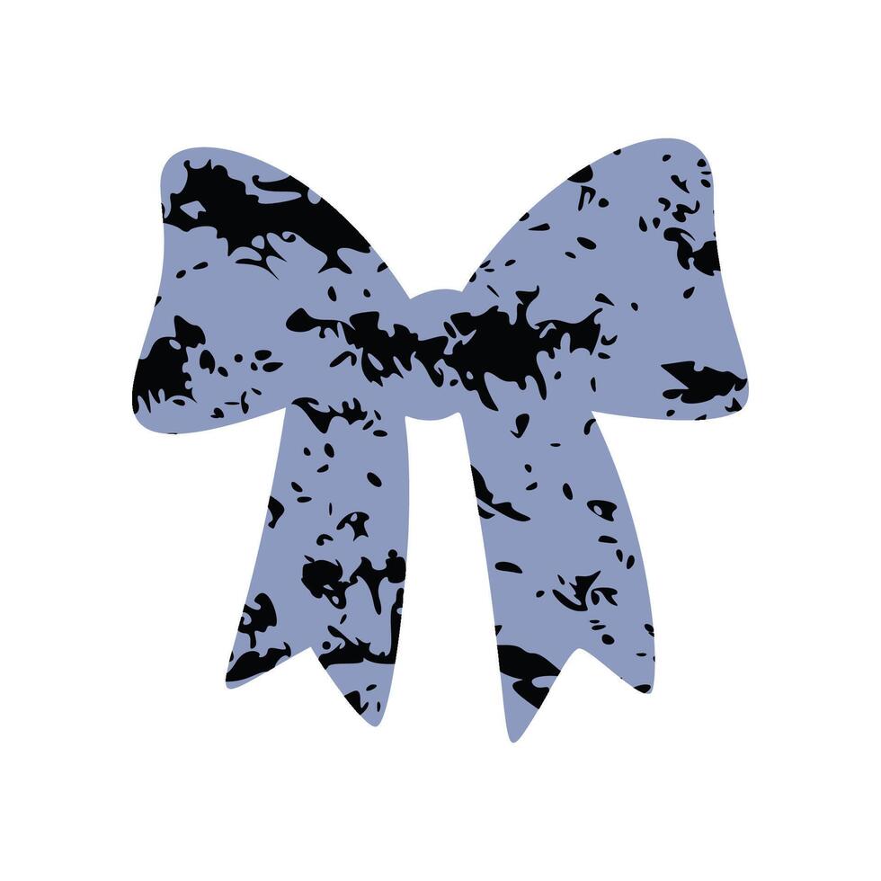 A textured retro bow or ribbon in a flat style vector