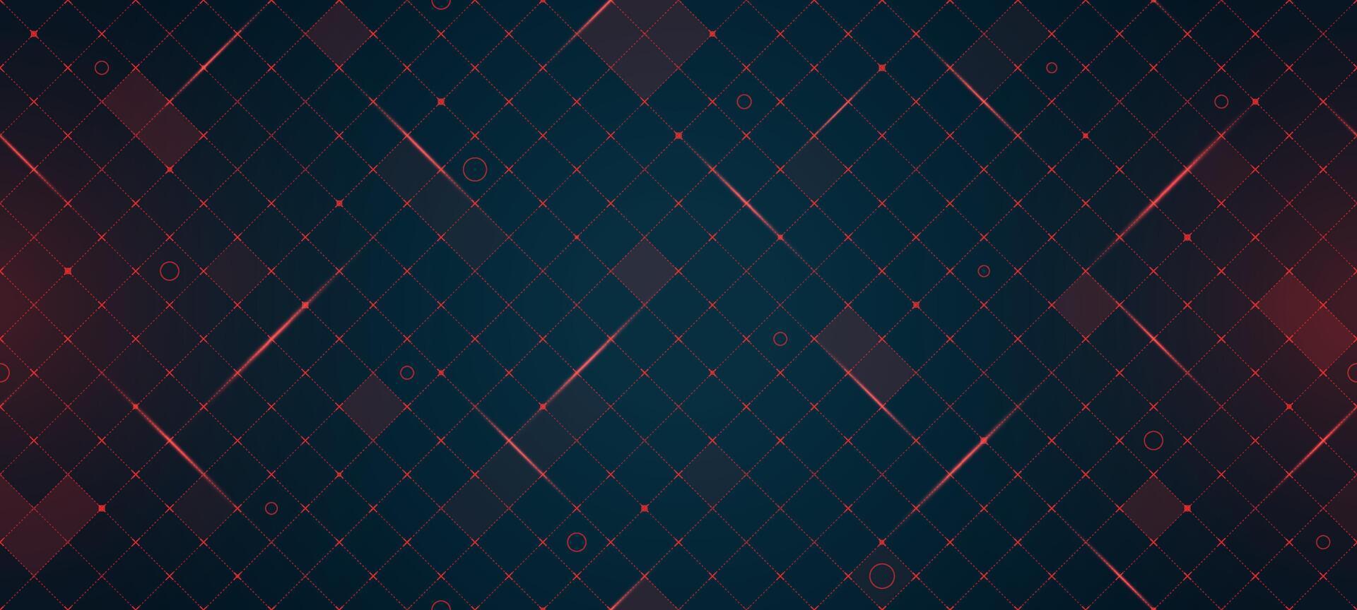 VR HUD futuristic interface rhombus grid. Digital UI screen rhombic mesh pattern. GUI hi tech backdrop design. Spaceship head up display red square cross lines on dark background. FUI Sci Fi dashboard vector
