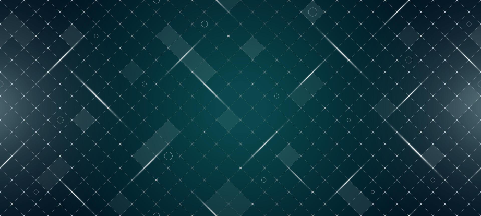 VR HUD futuristic interface rhombus grid. Digital UI screen rhombic mesh. GUI hi tech seamless pattern. Spaceship head up display square cross particles on dark green background. FUI Sci Fi dashboard vector