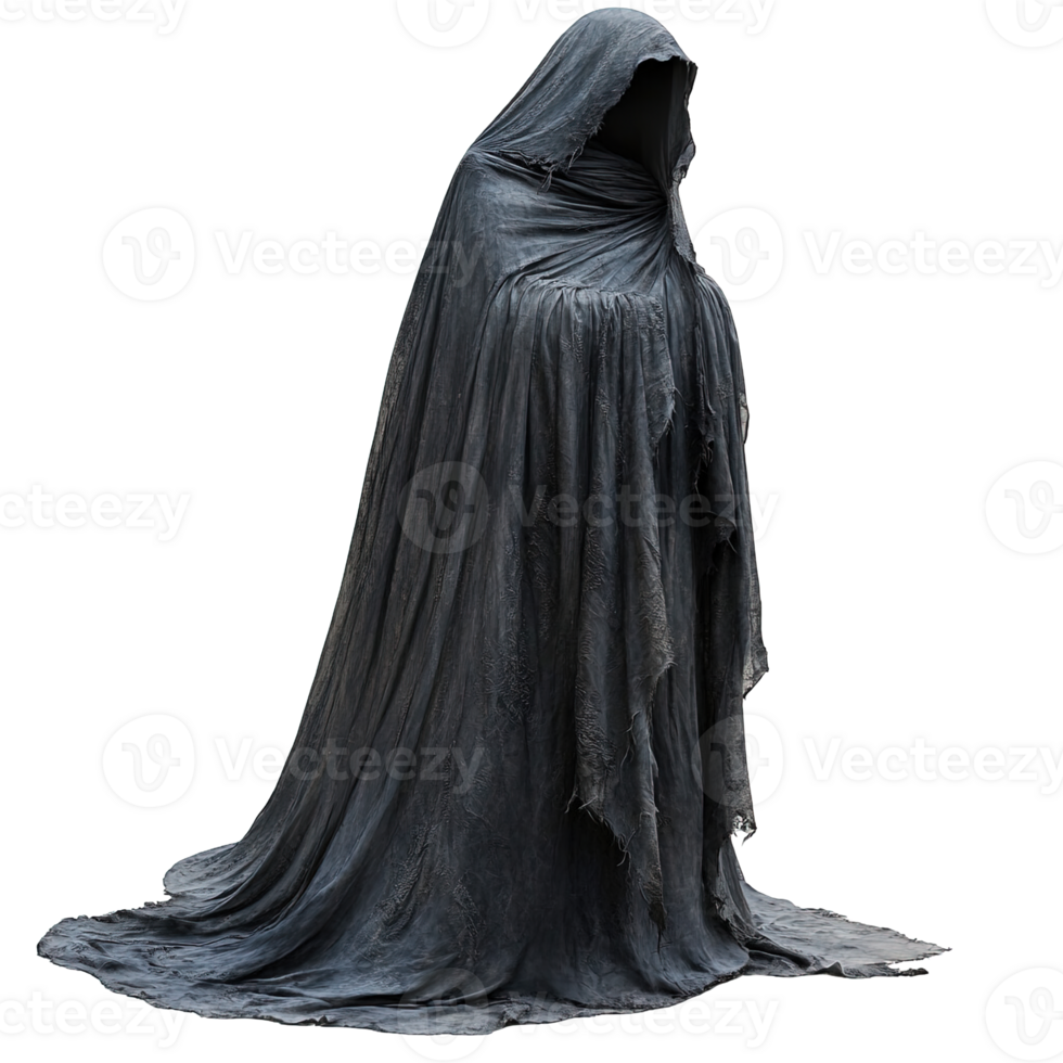 Person is wearing a long black cloak png