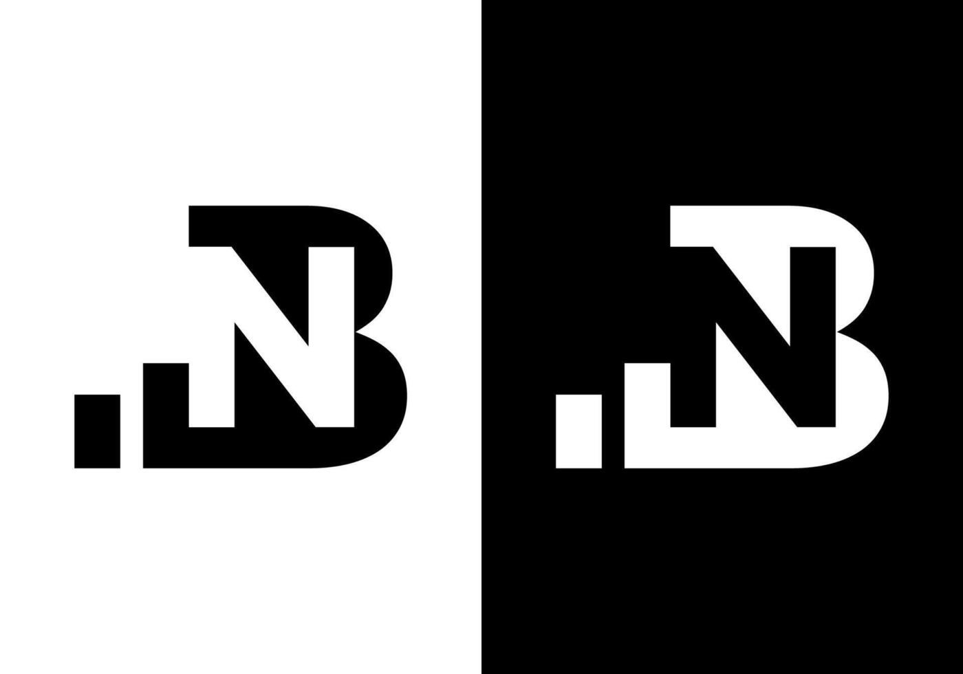 The logo with the initials NB or BN in it has an upward graph. The initials N as negative spaces. vector