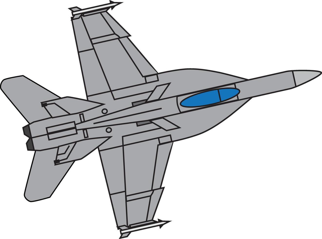 A fighter jet is shown in this illustration vector