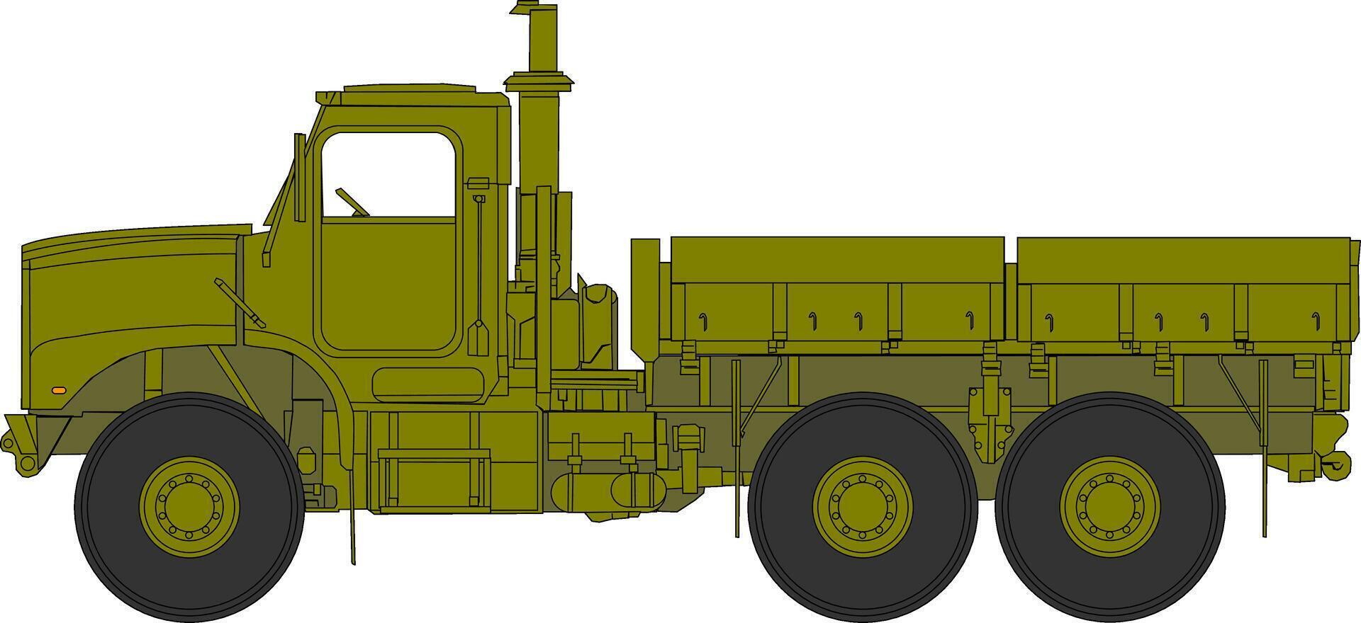 A military truck is shown on a white background vector