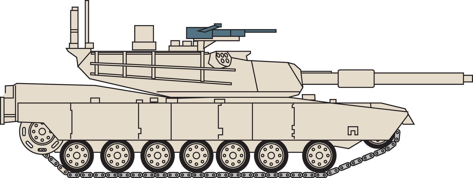 An illustration of a tank on a white background vector