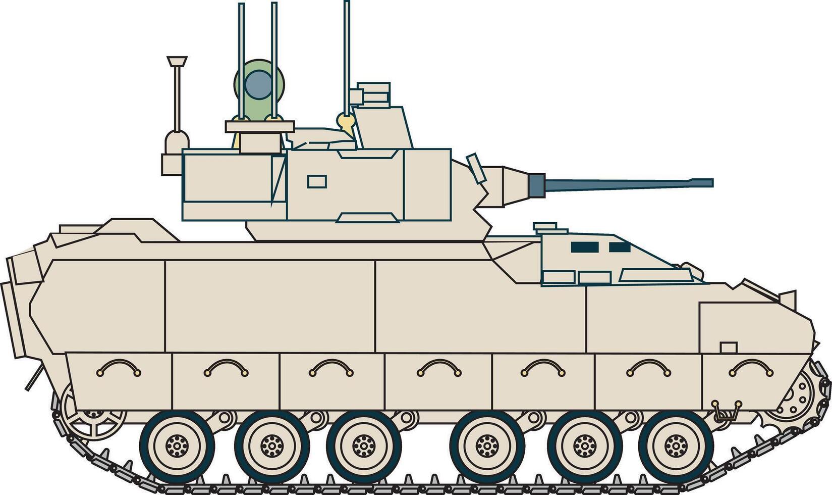 An armored vehicle with a gun mounted on it vector